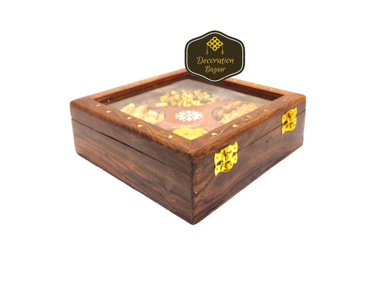 4 S.S.Bowl, Wooden Box with Glass