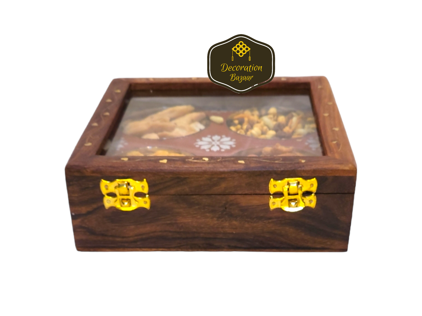 4 S.S.Bowl, Wooden Box with Glass
