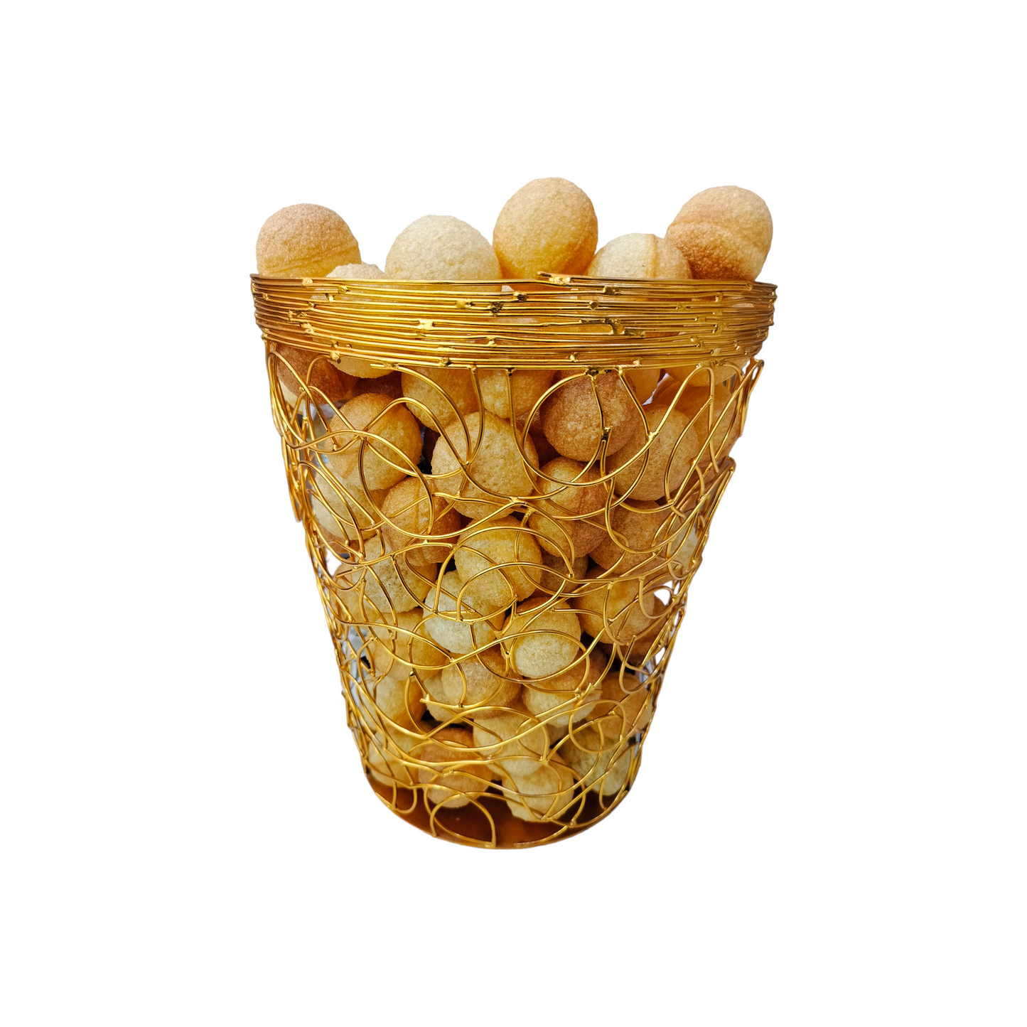 Gol Gappe Basket Golden