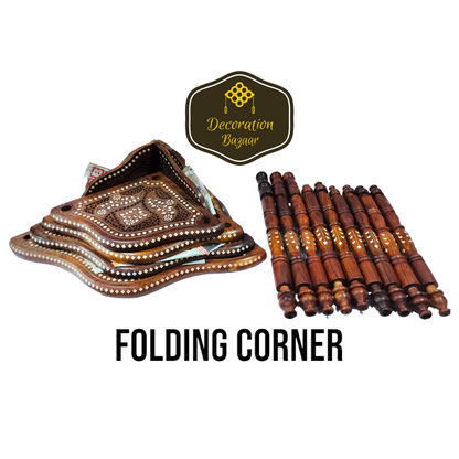 4 SHELVES CORNER Folding CARVING WITH ROSEWOOD