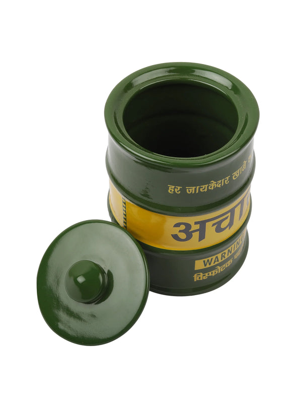 BARREL PICKLE JAR GREEN