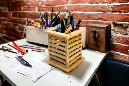 Cutlery/Pen Holder in Pine Wood