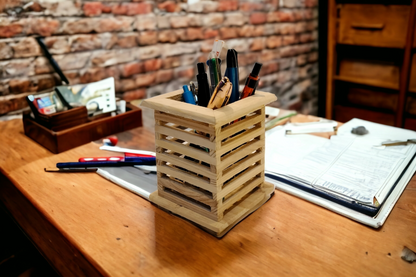 Cutlery/Pen Holder in Pine Wood