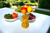 Fruit Stand Golden with 3 Statue