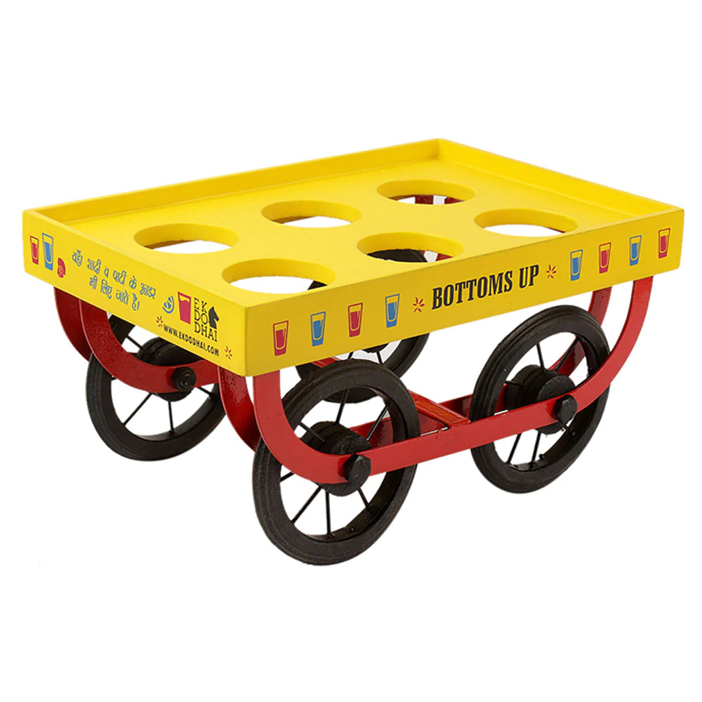 RANGEELA CART WITH GLASS SET OF 6