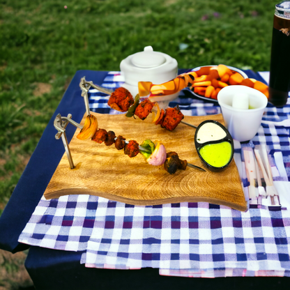 WOODEN SEEKH PLATTER